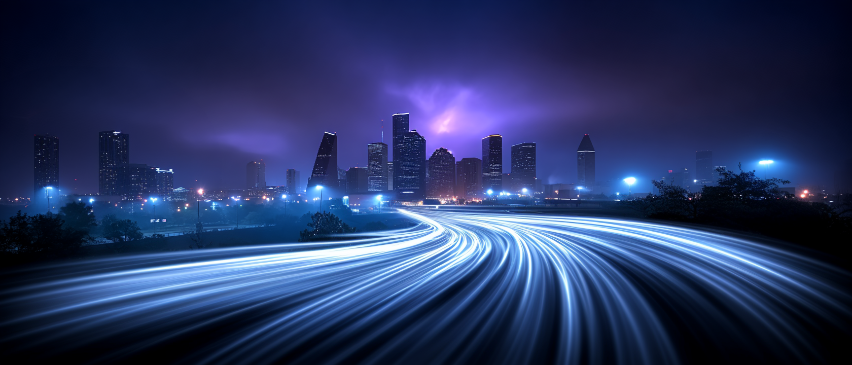 Houston skyline at night